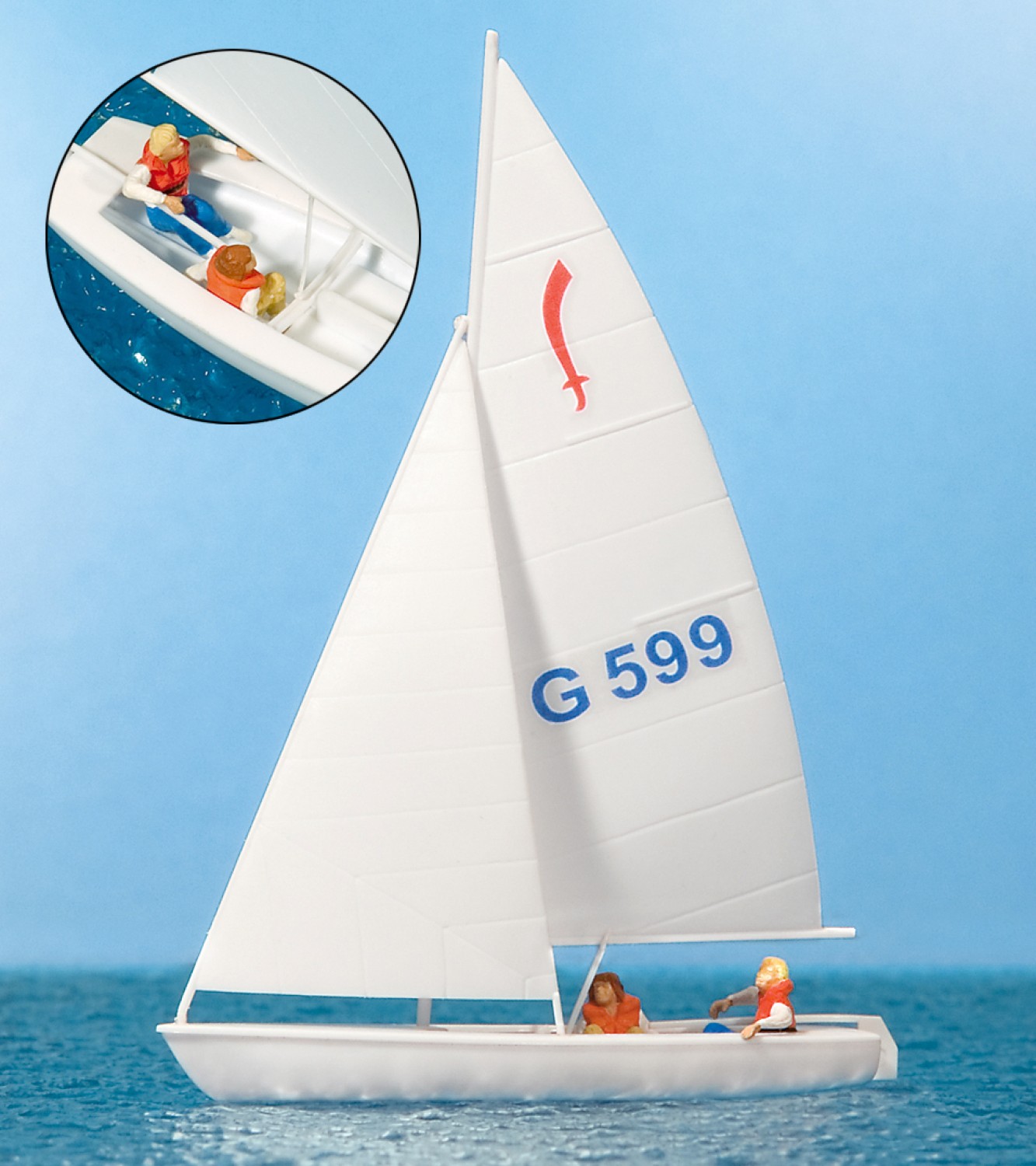Preiser 10677 H0 Segler auf Segelboot „Korsar“ 