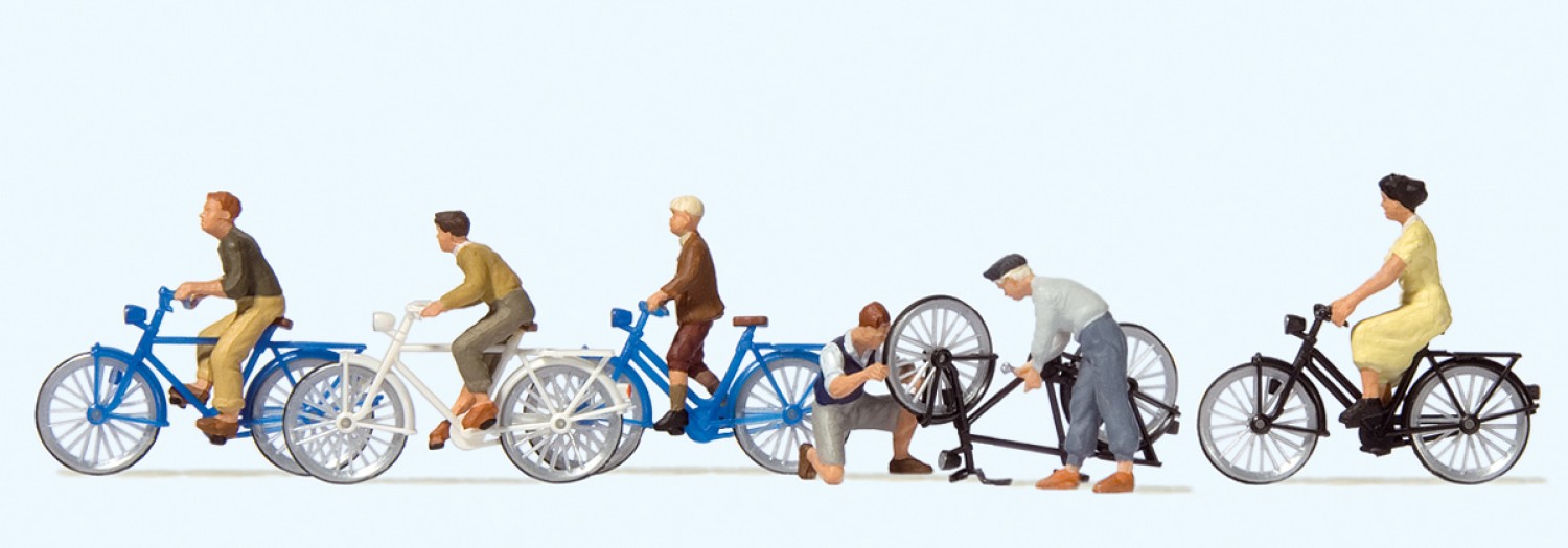 Preiser 10716 H0 Jugendliche mit dem Fahrrad 