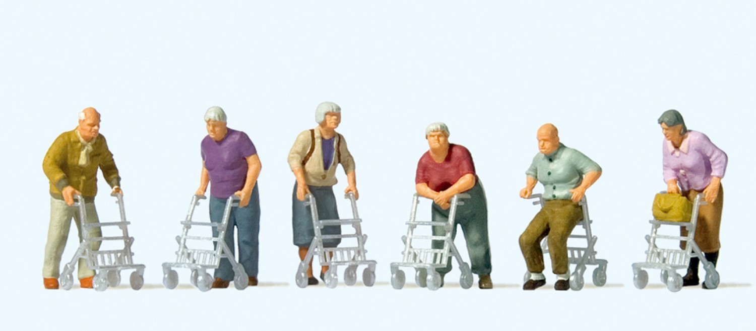 Preiser 10718 H0 Senioren mit Rollator 