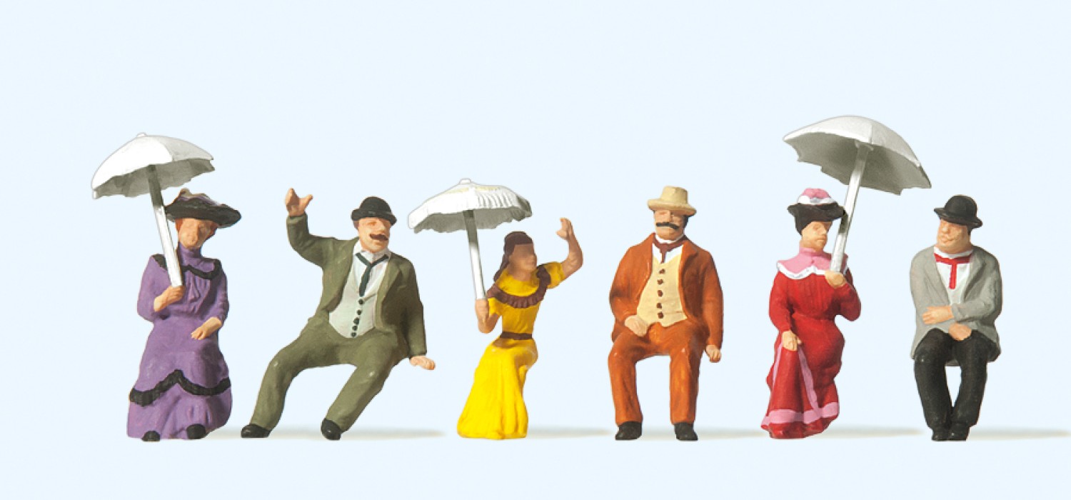 Preiser 12136 H0 Sitzende Figuren, um 1900 (zu Kutsche) 