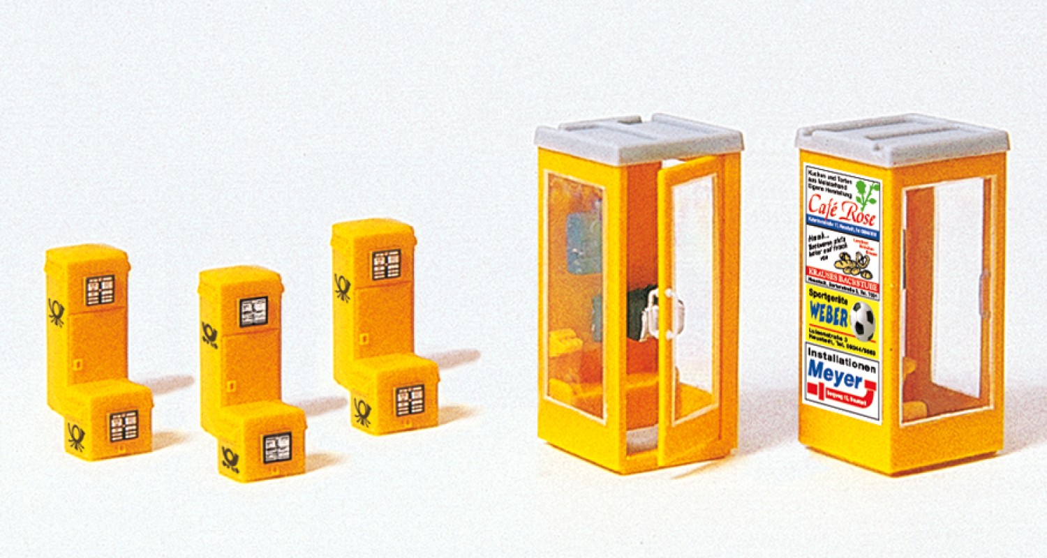 Preiser 17213 H0 Briefkästen, Telefonzellen 