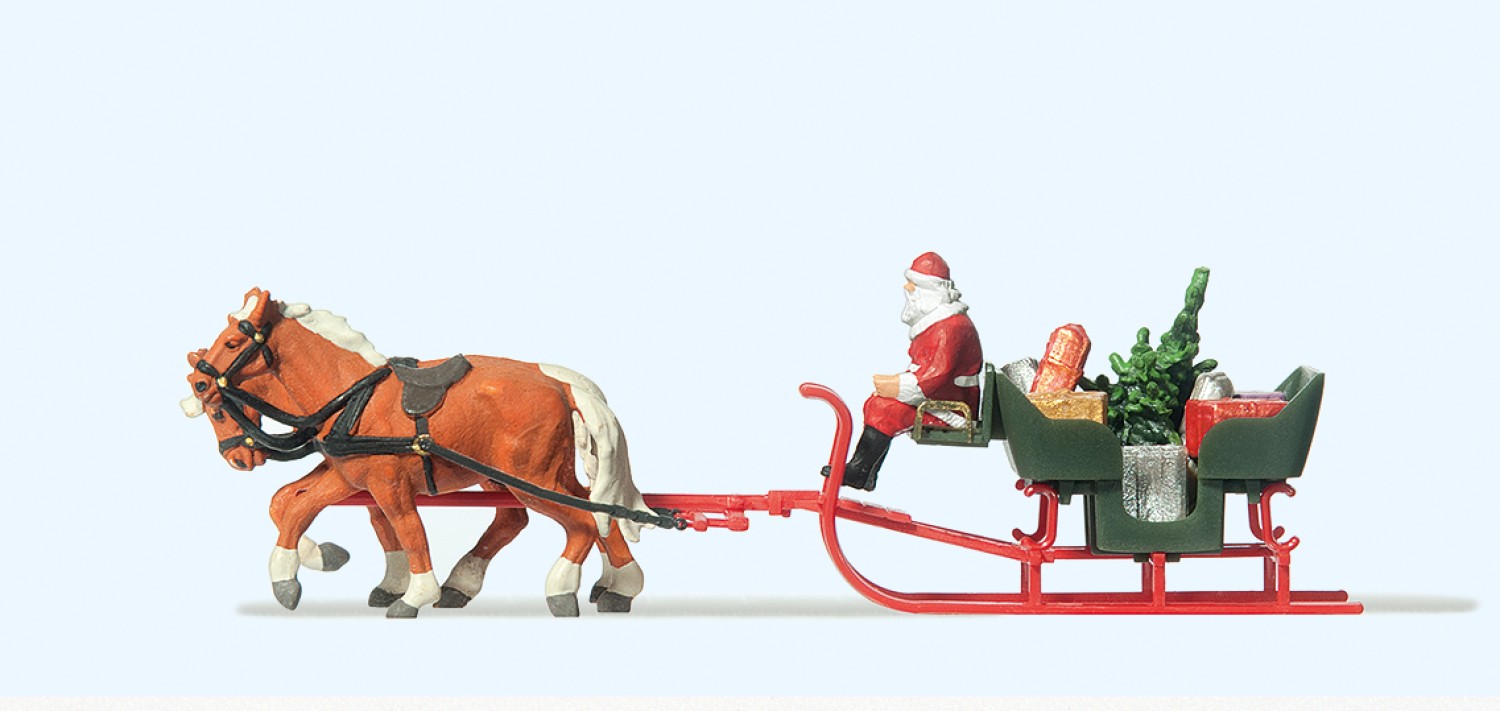 Preiser 30448 H0 Schlitten, Weihnachtsmann, Pakete 