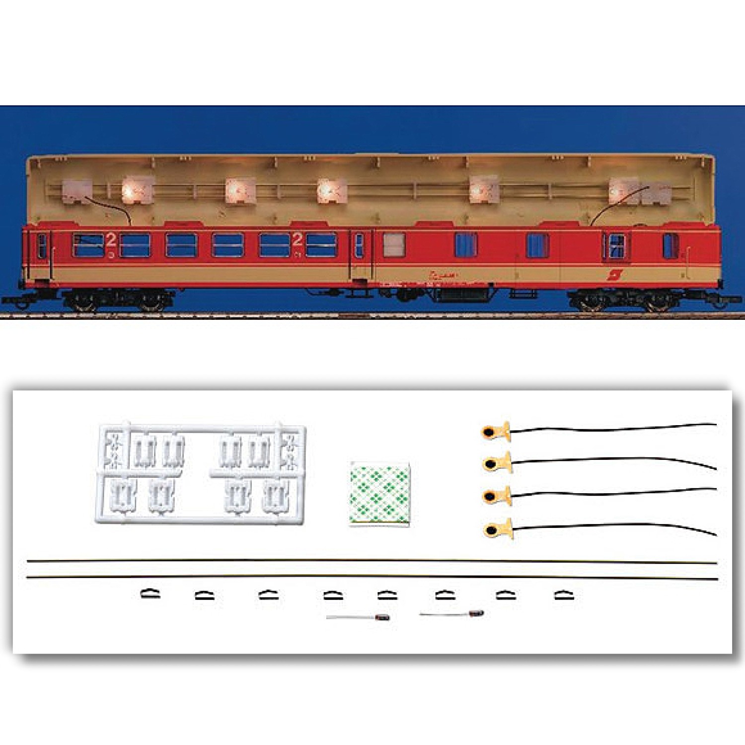 Roco 40360 H0 Universal-Beleuchtungssatz für 4-achsige Wagen 