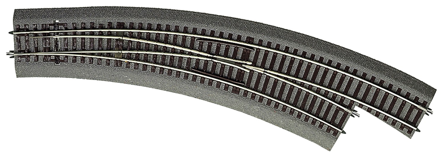 Roco 42571 H0 Bogenweiche rechts, R5/R6 mit Bettung 