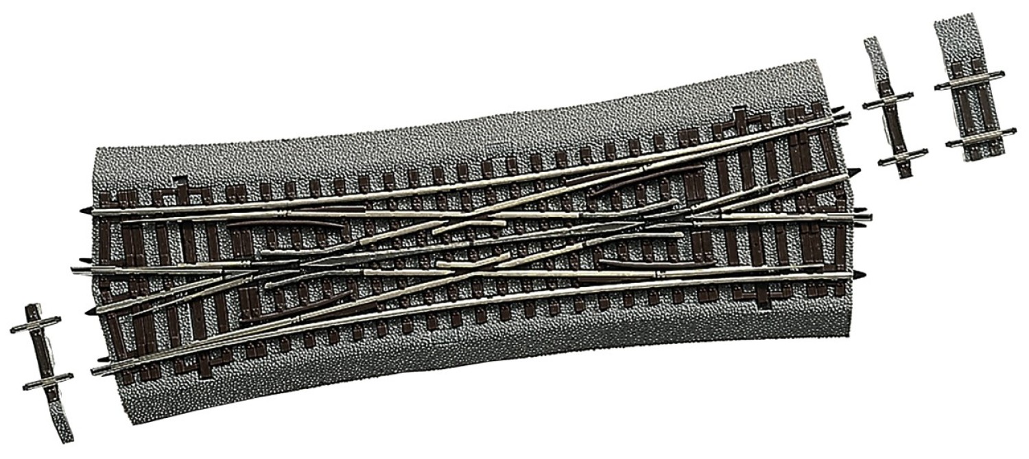 Roco 42595 H0 Doppelkreuzungsweiche 15° mit Bettung 
