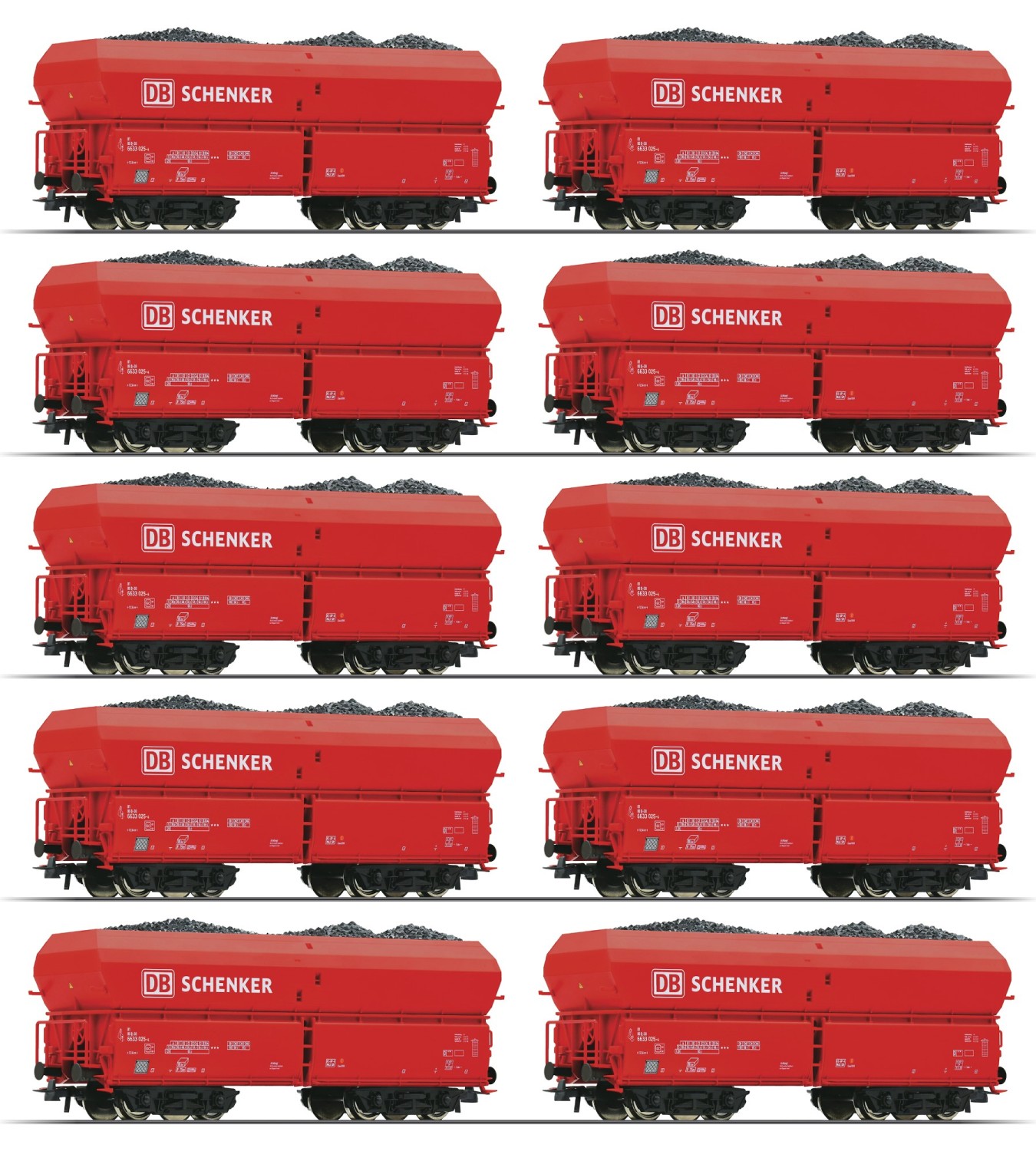 Roco 56339 H0 Selbstentladewagen, DB AG Schenker 10er-Set 