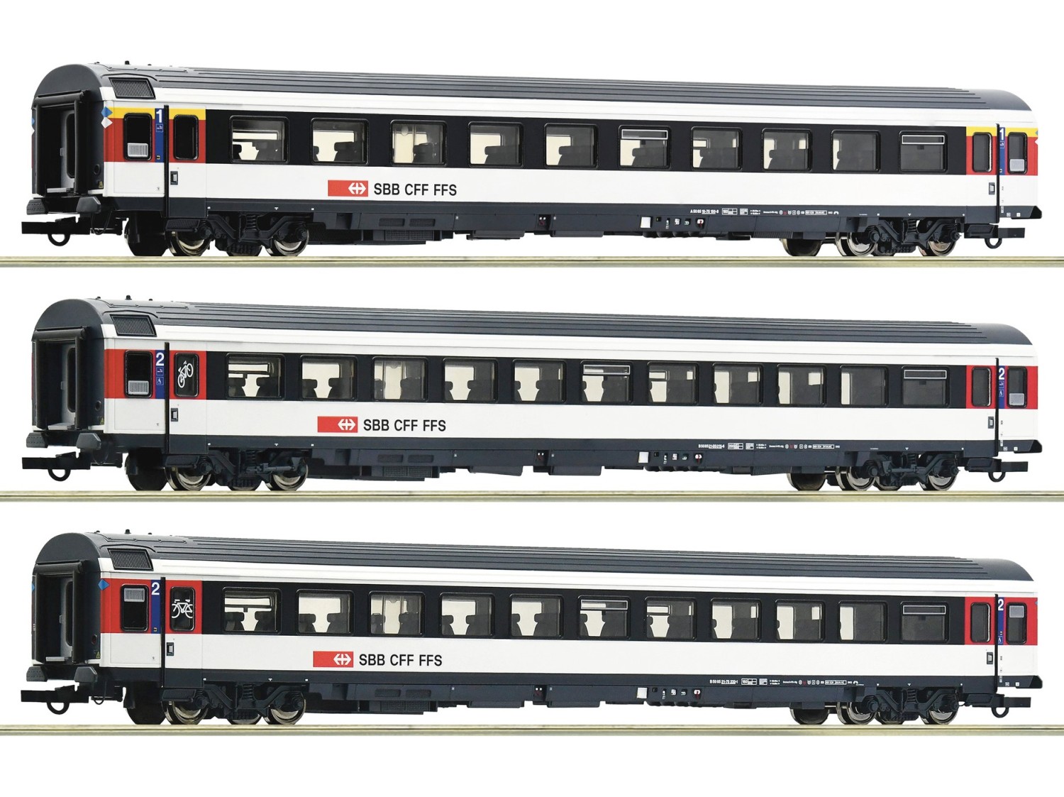 Roco 6200023 H0 Reisezugwagen „Bözberg Interregio“, SBB 3er-Set
