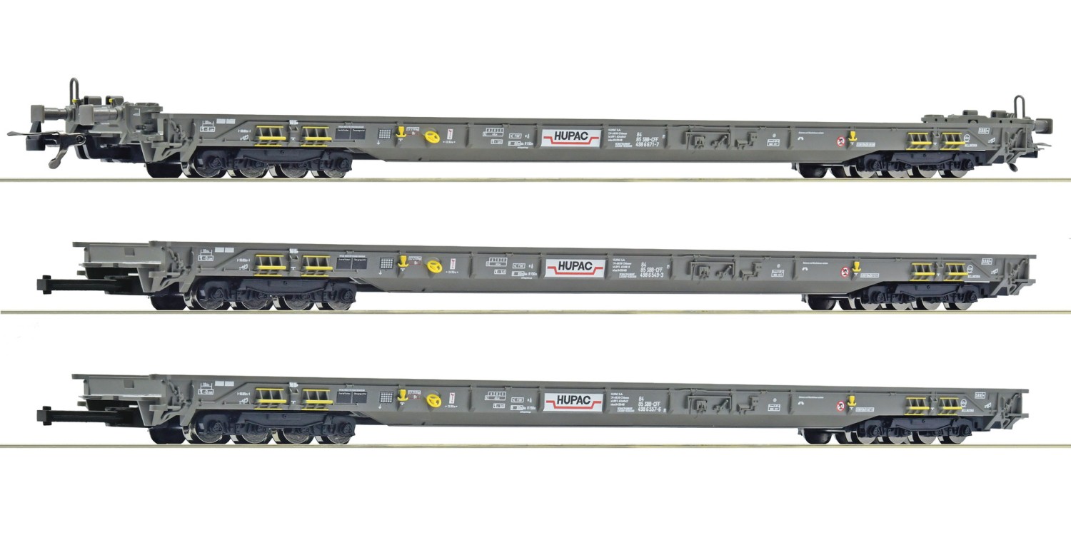 Roco 6600092 H0 Rollende Autobahn, HUPAC 3er-Set 
