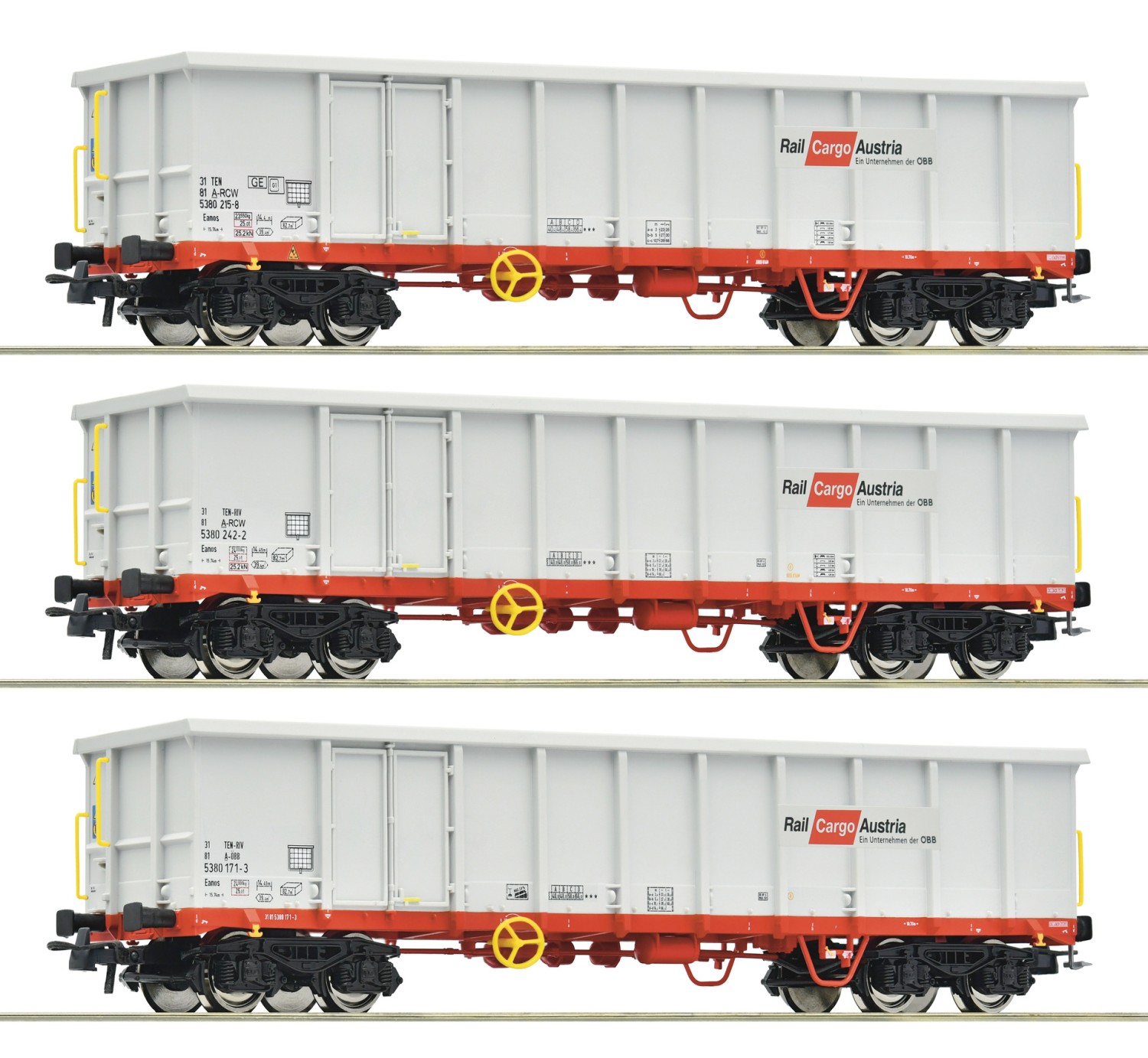 Roco 6600121 H0 Offene Güterwagen Eanos, ÖBB 3er-Set 