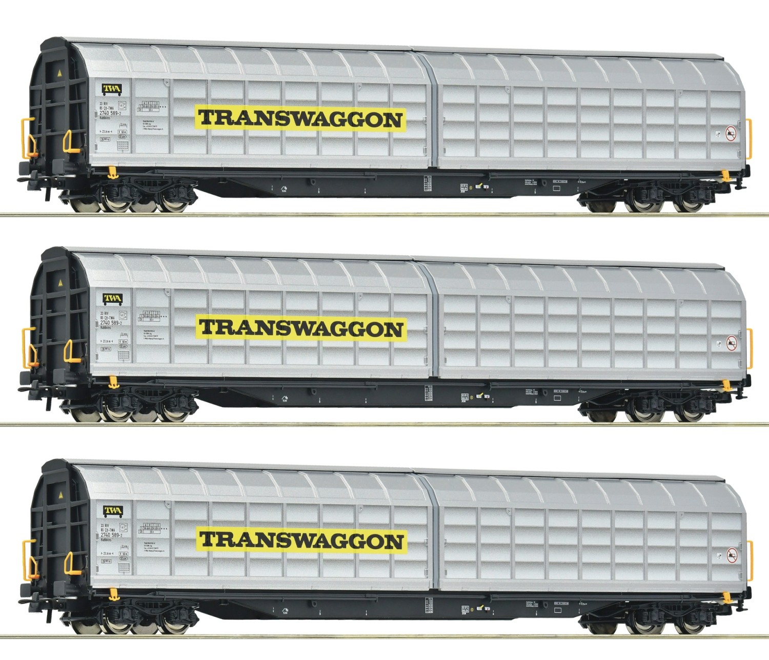 Roco 6600166 H0 Schiebewandwagen, Transwaggon 3er-Set 
