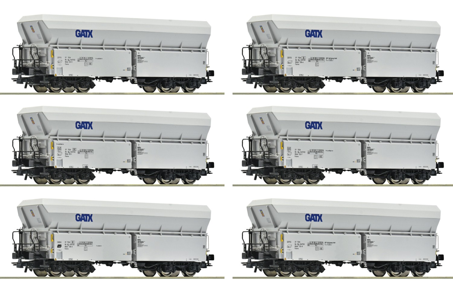 Roco 6600220 H0 Selbstentladewagen, GATX 6er-Set 