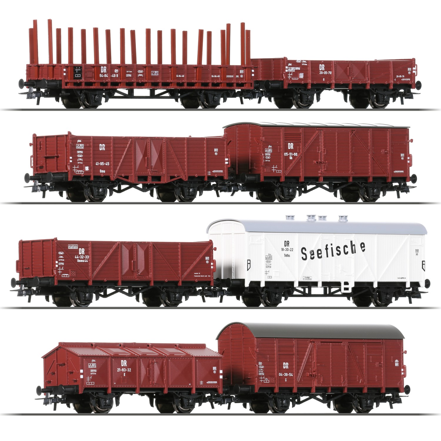 Roco 67127 H0 Güterwagen-Set der DR 8-teilig 