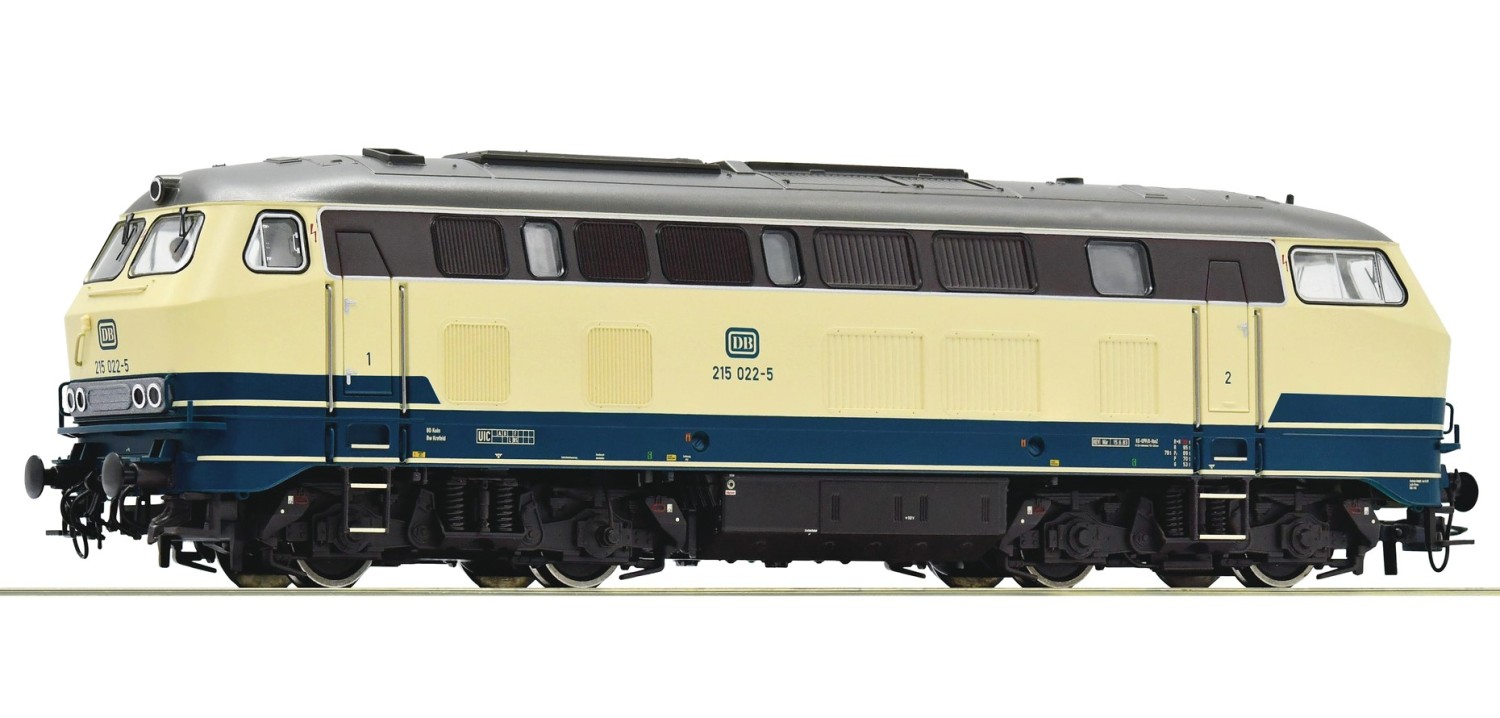 Roco 78761 H0 Diesellok BR 215, DB ozeanblau/beige "Digital+Sound" für AC~ Wechselstrom