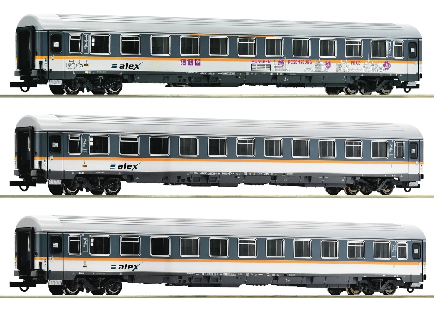 Roco 74018 H0 Eurofima-Wagen, Alex 3er-Set 