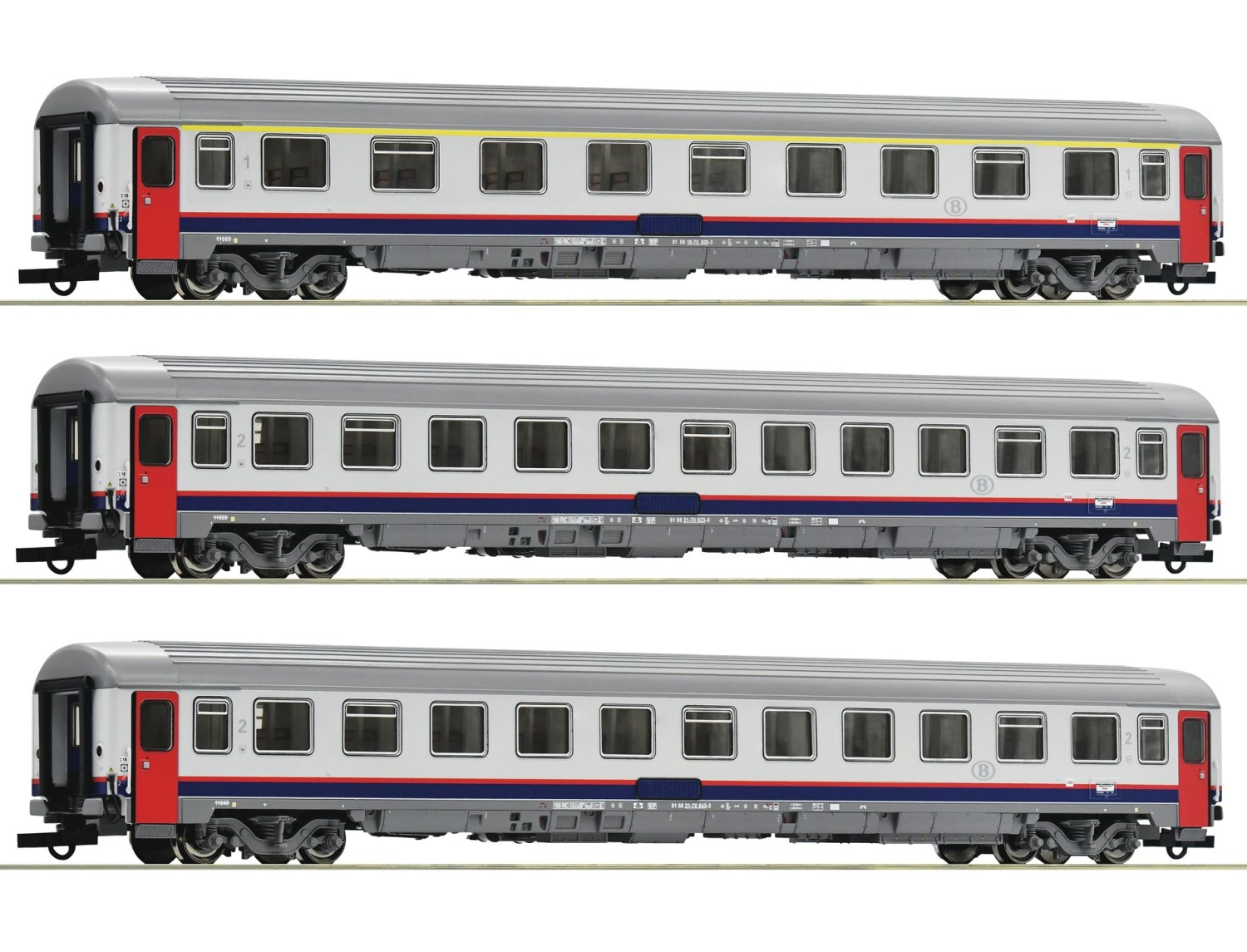 Roco 74063 H0 Eurofima-Wagen, SNCB 3er-Set 