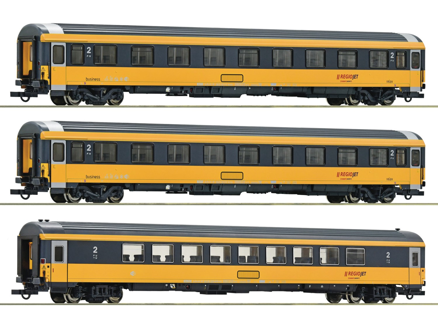 Roco 74183 H0 Reisezugwagen, Regiojet 3er-Set 