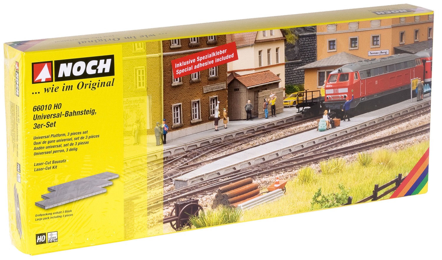 NOCH 66010 H0 Universal-Bahnsteig, 3er-Set 