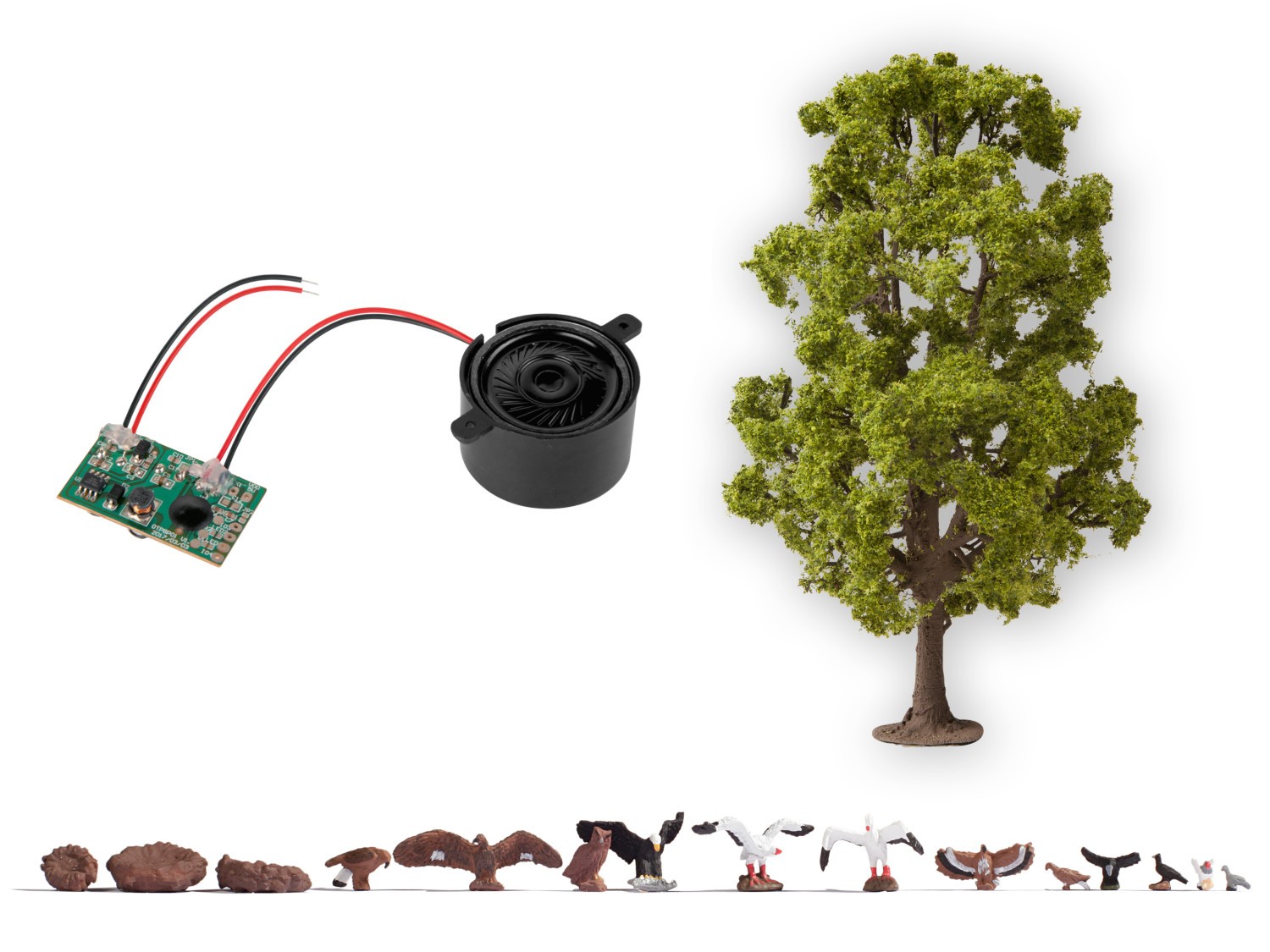 NOCH 21782 H0 Baum mit Vogelzwitschern 18,5 cm hoch 