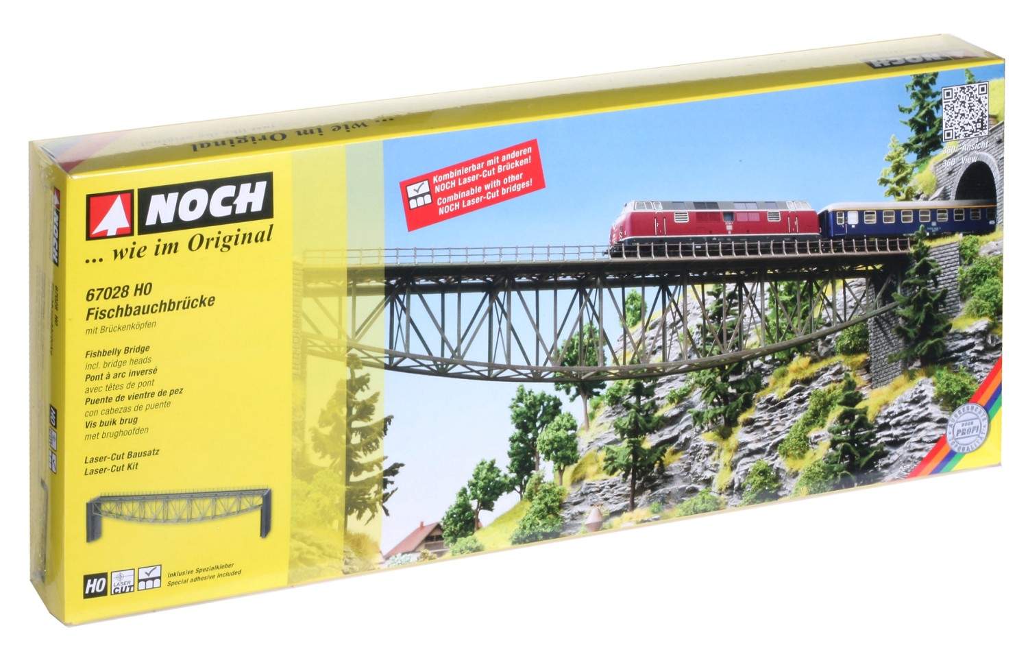 NOCH 67028 H0 Fischbauchbrücke, 54 cm lang 