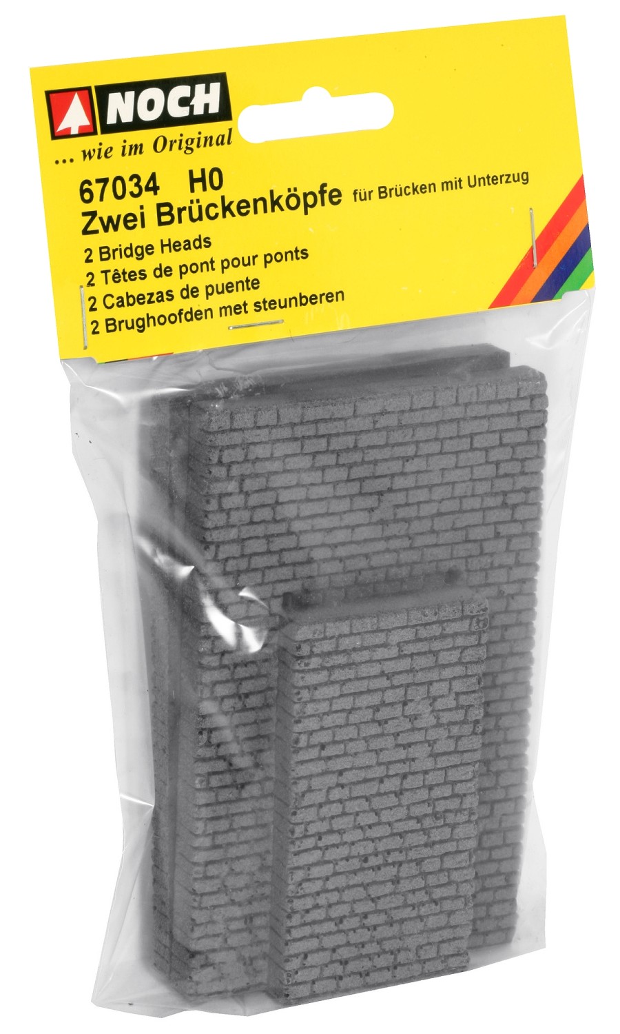 NOCH 67034 H0 2 Brückenköpfe, 12,8 cm hoch 