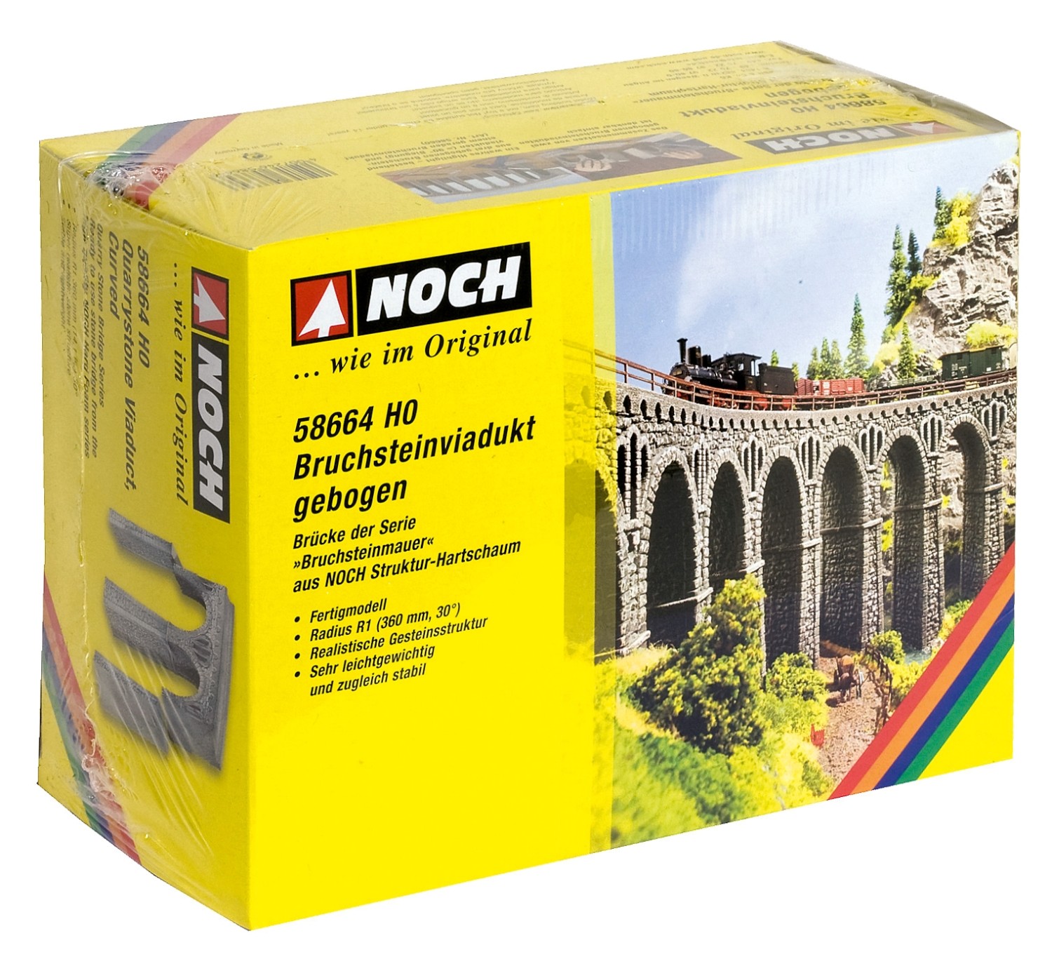 NOCH 58664 H0 Bruchsteinviadukt gebogen, Radius 360 mm 