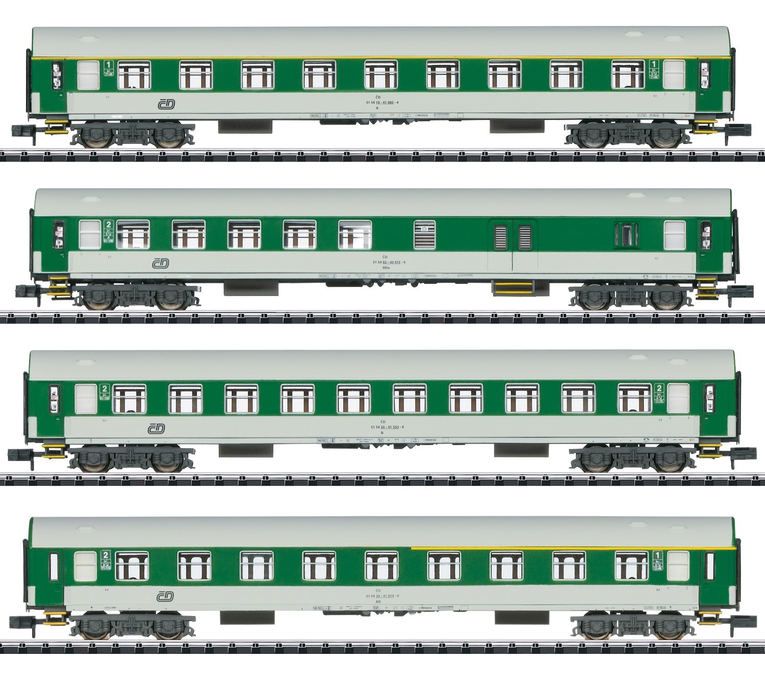 Minitrix 15695 N Schnellzugwagen Y/B, CD 4er-Set 