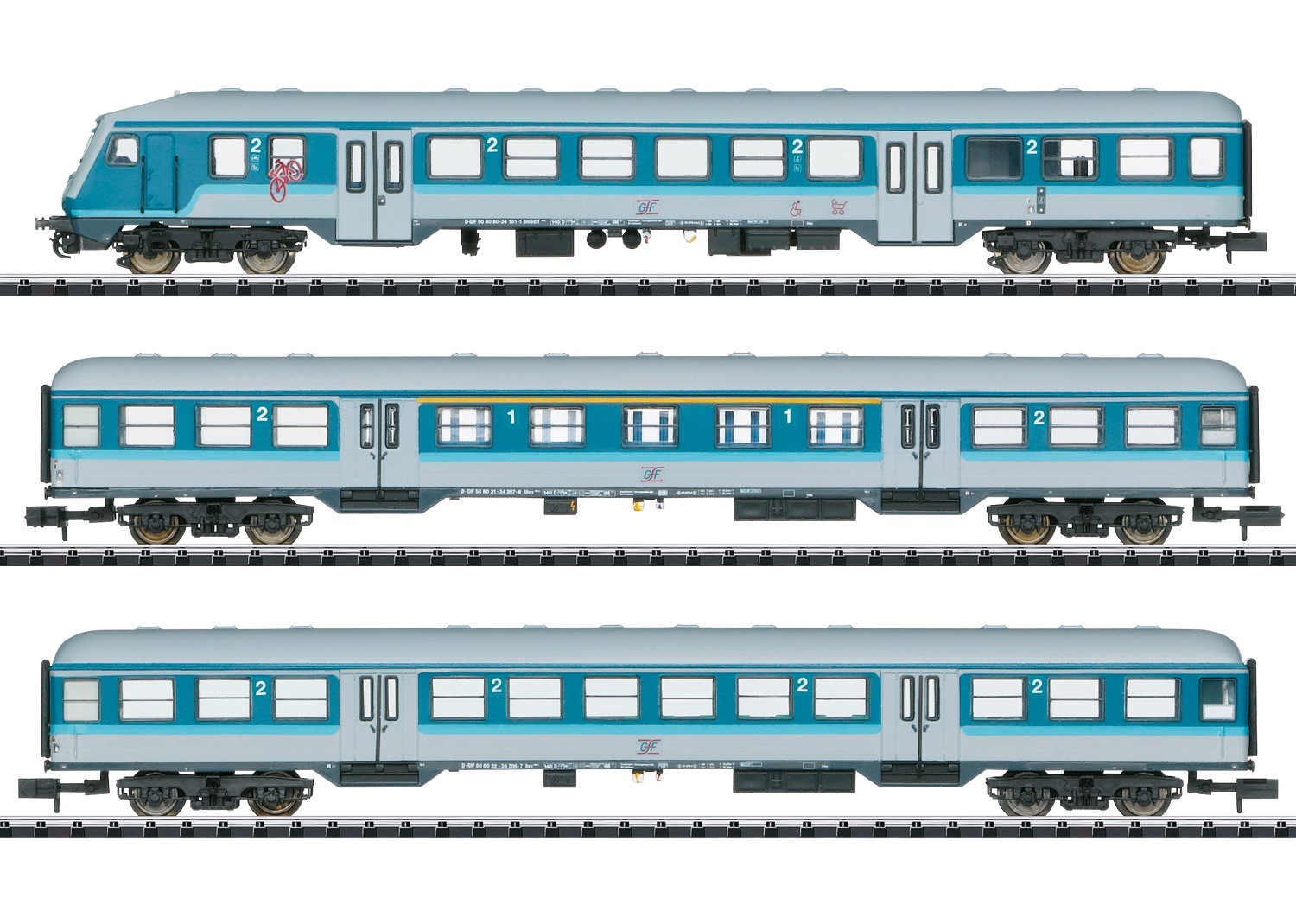 Minitrix 18262 N Nahverkehrswagen, (GfF) 3er-Set 
