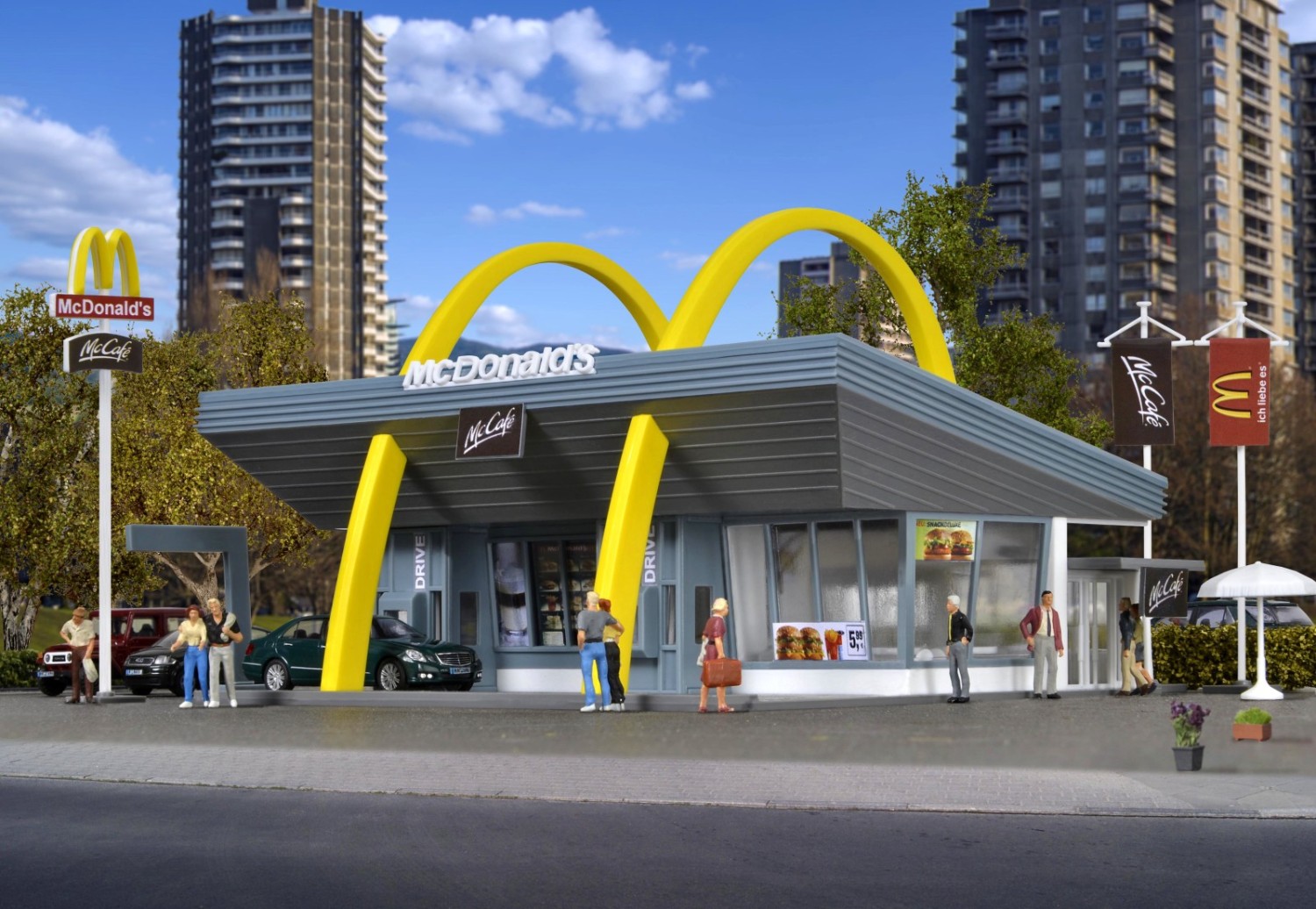 Vollmer 43634 H0 McDonald´s Schnellrestaurant mit McDrive 