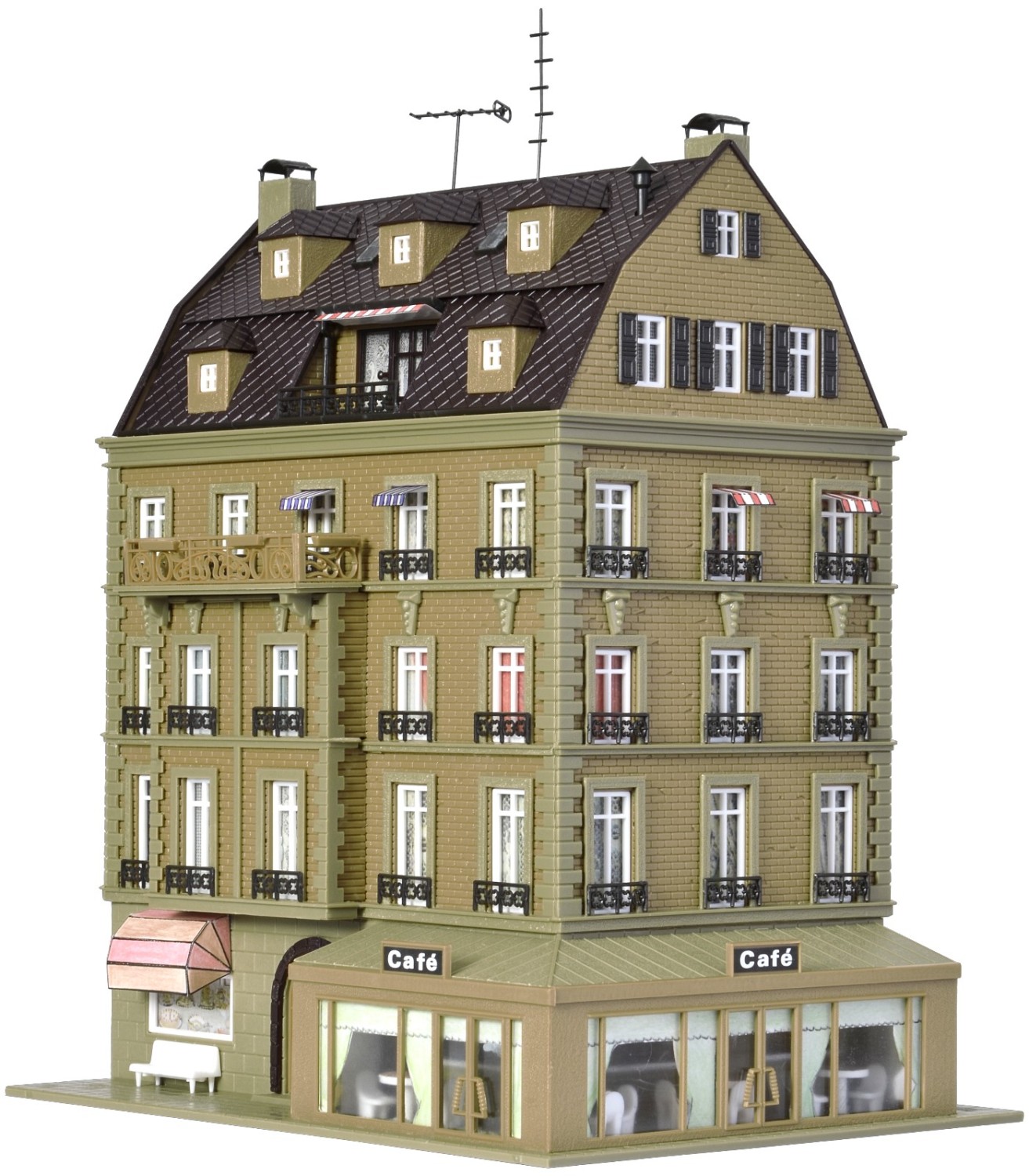 Vollmer 43783 H0 Café mit Inneneinrichtung & LED-Beleuchtung 