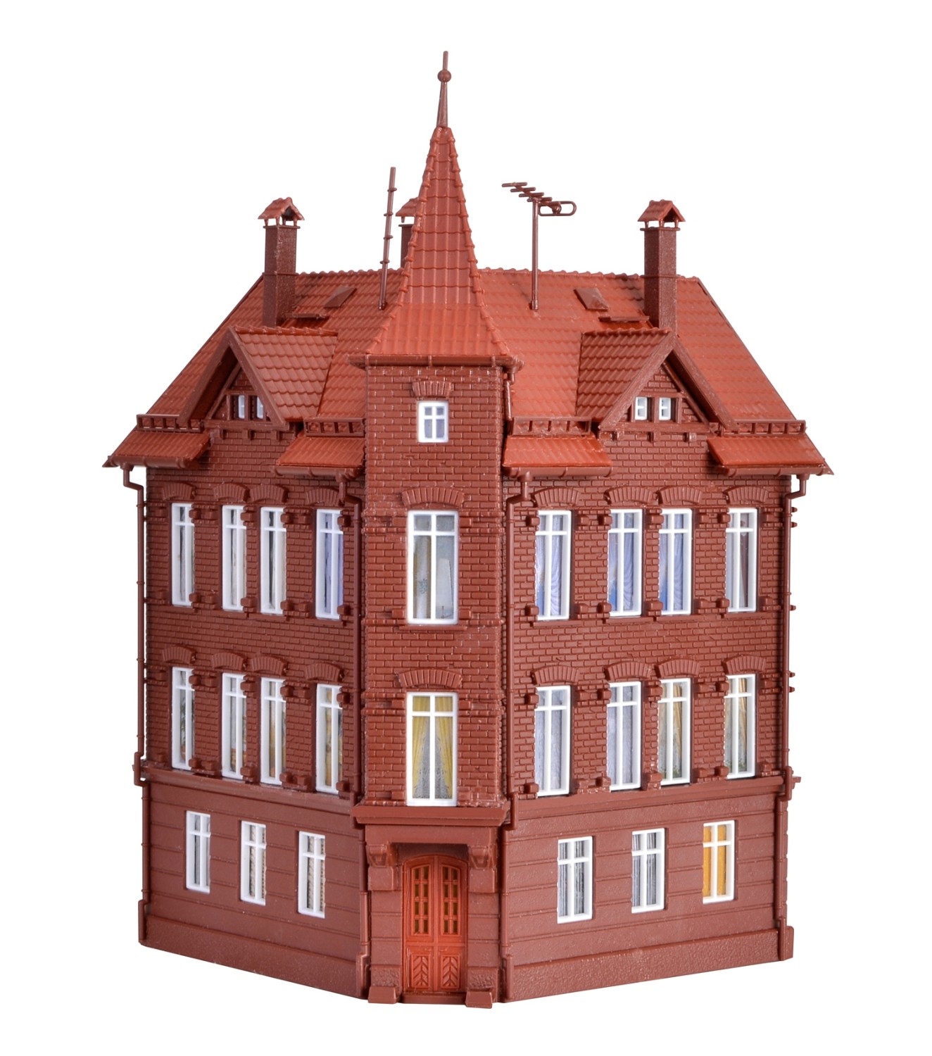 Vollmer 43807 H0 Eisenbahner-Wohnhaus, Eckhaus 