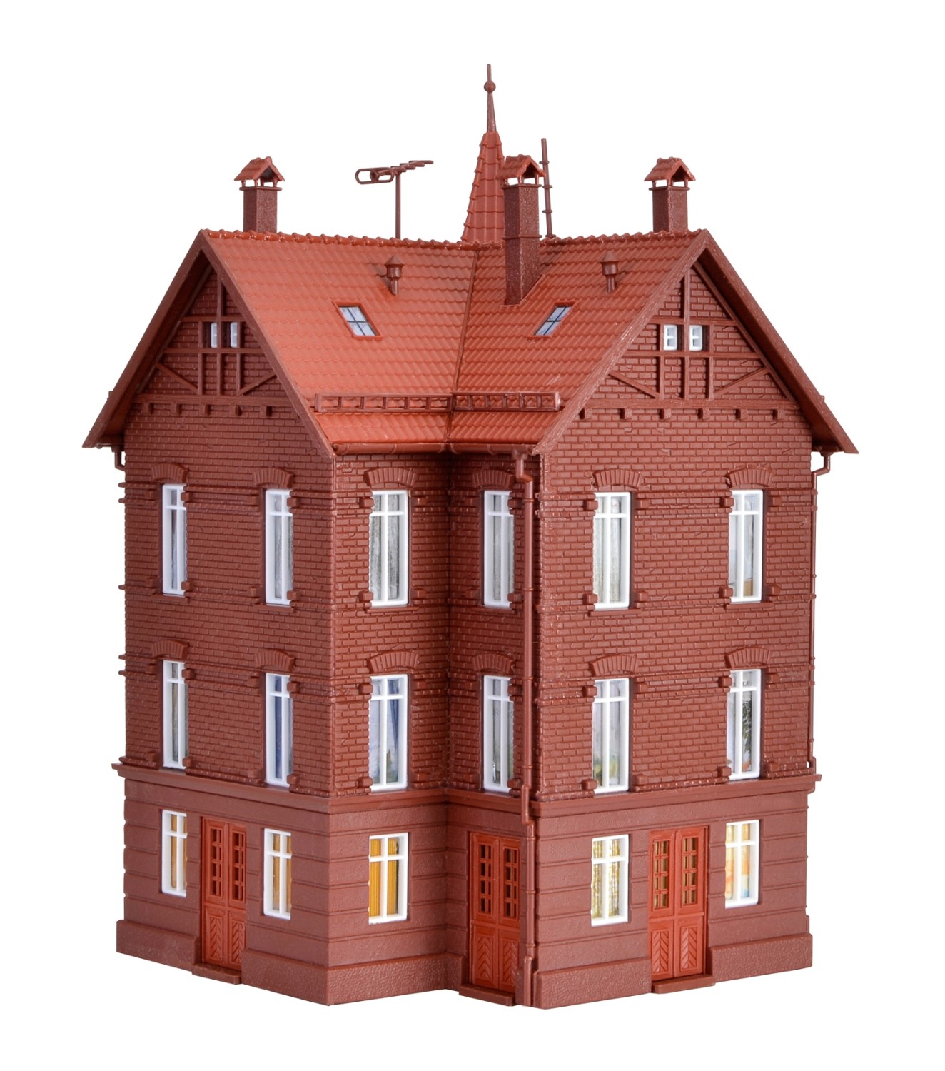 Vollmer 43807 H0 Eisenbahner-Wohnhaus, Eckhaus 