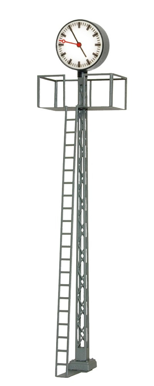 Viessmann 5082 H0 Beleuchtete Bahnhofsuhr auf Gittermast, LED weiß, 11 cm hoch
