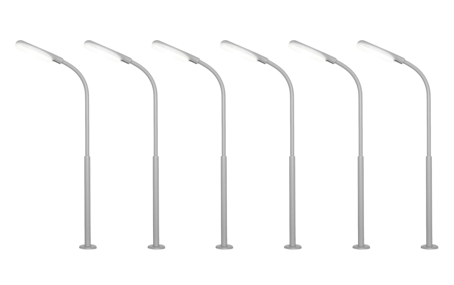 Viessmann 60906 H0 Peitschenleuchte, LED weiß 6er-Set 