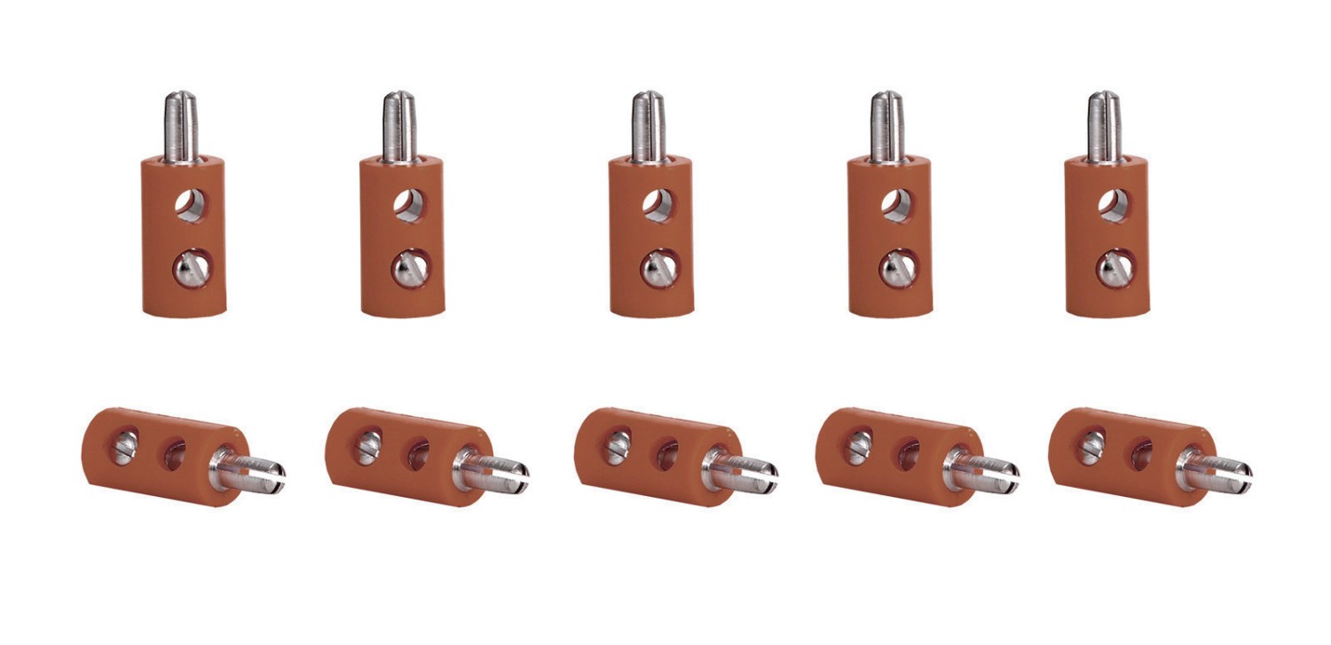 Viessmann 6873 Querlochstecker braun (10 Stück) 