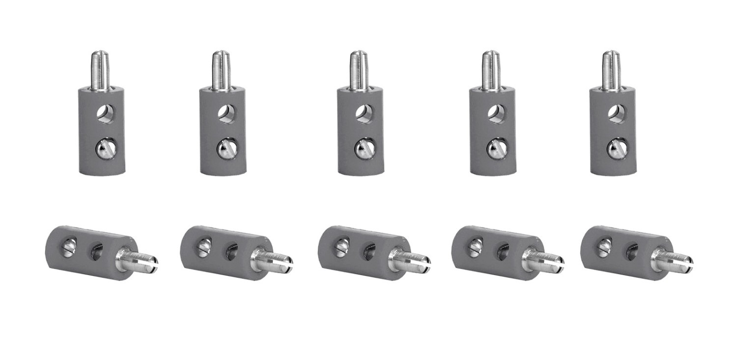 Viessmann 6876 Querlochstecker grau (10 Stück) 