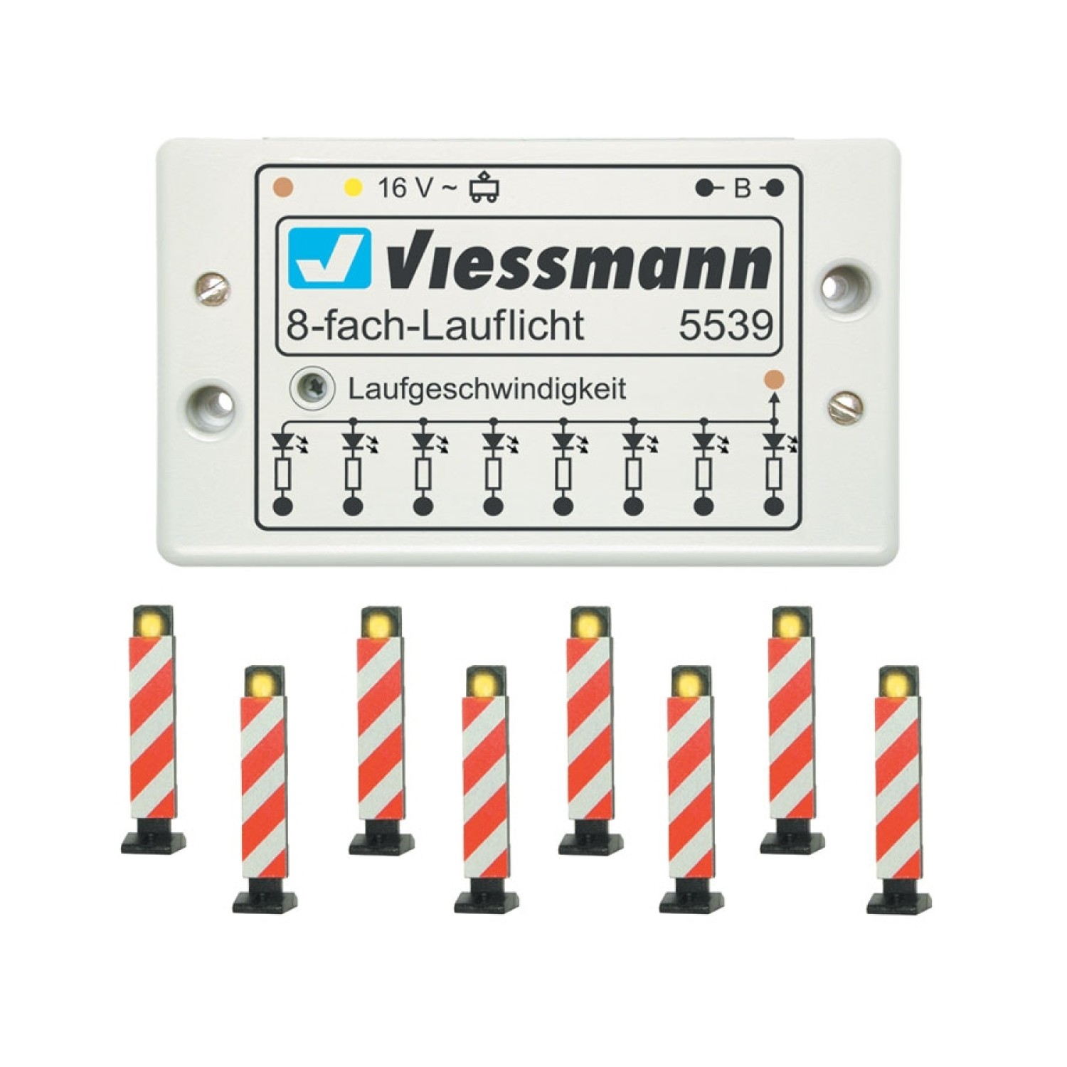 Viessmann 5040 H0 Warnbaken+ Laufl., 8Stueck 