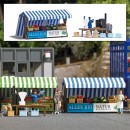 BUSCH 1823 H0 Marktstände Bio-Gemüse & Räucherfisch 