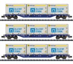 Minitrix 18420 N Containertragwagen Sgnss, 3er-Set 