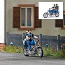 BUSCH 7860 H0 US Motorrad mit Bikerpärchen 