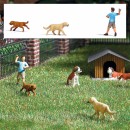 BUSCH 7896 H0 Apportierspiel mit Hunden 