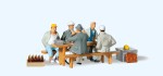 Preiser 10338 H0 Bauarbeiter in der Pause 