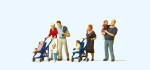 Preiser 10494 H0 Eltern mit Kindern. Kinderwag 