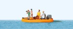 Preiser 10764 H0 Familie im Schlauchboot 