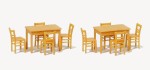 Preiser 17218 H0 2 Tische, 8 Stühle. Materialf 