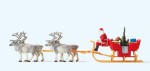 Preiser 30399 H0 Weihnachtsschlitten mit 4 Rentieren 