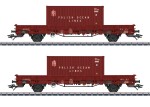 Trix 24555 H0 Niederbordwagen mit Container, PKP 2er-Set 