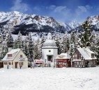 Vollmer 42413 H0 Weihnachtsdorf mit Beleuchtung 