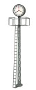Viessmann 5081 H0 Beleuchtete Bahnhofsuhr auf Gittermast, LED weiß, 7 cm hoch
